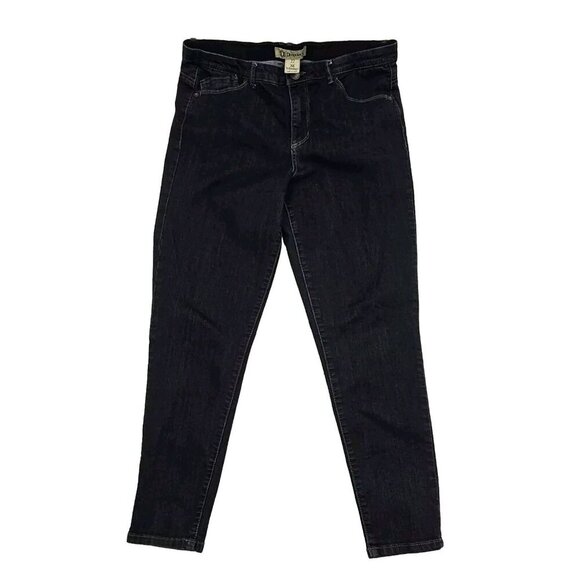 Democracy Women's Sz 12 Ab Technology Skinny Dark Wash Blue Denim Jeans Mid Rise - Picture 1 of 6
